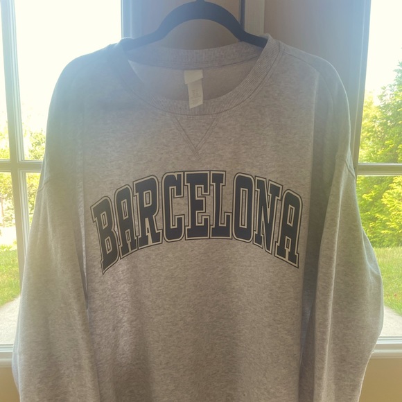 Hu0026M | Tops | Hm Gray Barcelona Sweatshirt | Poshmark